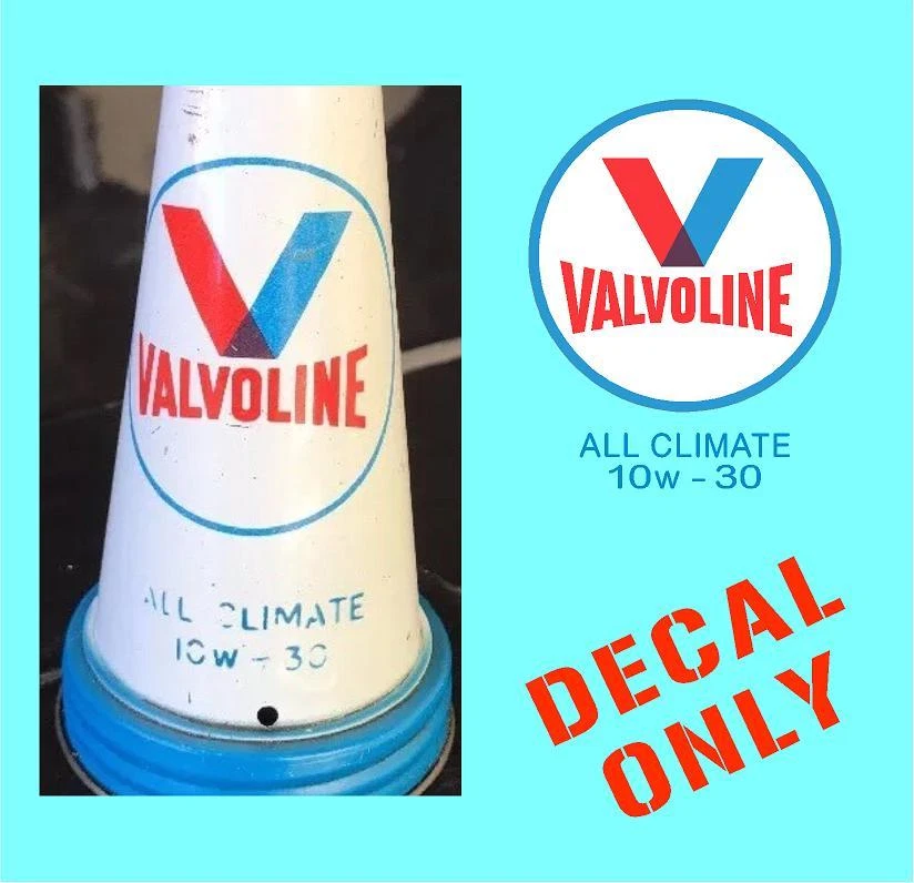VINTAGE VALVOLINE BOTTLE POURER Decal Sticker Garage Man Cave Motor oil DECALS Foto 1 de 1