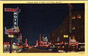 LAS VEGAS, NEVADA - FREMONT STREET POR LA NOCHE - NEÓN - CASINOS - POSTAL DE LINO - Imagen 1 de 2