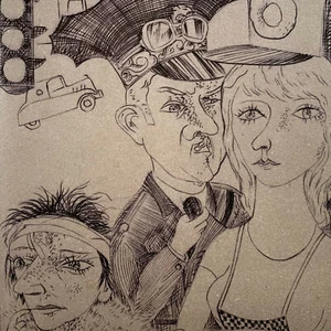 DONUT DUNKERS Gravur Diptychon David Driesbach Satire Tiefdruck 1977 Letzter! - Bild 1 von 5