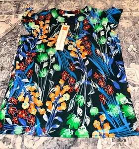 Jude Connally Blythe Women's Top Lined Blouse Size XS Floral Cap Sleeve NWT - Picture 1 of 6
