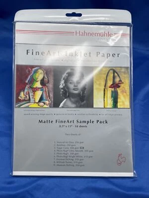 HAHNEMUHLE Matte Fine Art Paper Sample Pack, 8.5 X 11 - 18 Sheets - Image 1 of 4
