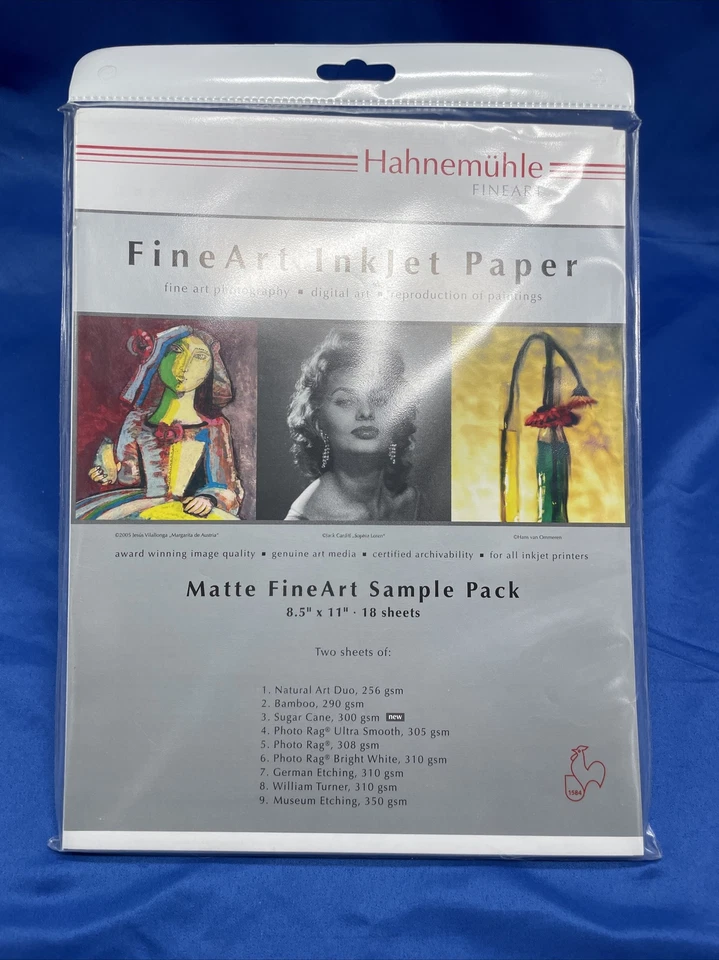 HAHNEMUHLE Matte Fine Art Paper Sample Pack, 8.5 X 11 - 18 Sheets - Image 1 of 4