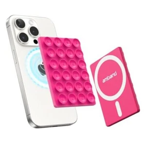  Magnetische Saug Handyhalterung für MagSafe Case, Silikon Haftgriff Hot Pink - Bild 1 von 8
