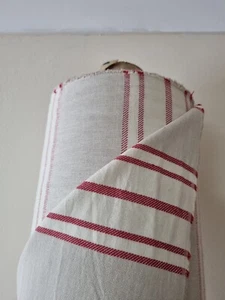 68 inches Red Stripe Window Curtains Material Hotel Home 172 cm x 57 Meters - Picture 1 of 12