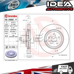 Brake Disc Front Idea Fits Toyota RAV4 2018- 2.0 2.5 4351248140 - Picture 1 of 2