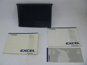 Hyundai Excel 1988 Owners Manual Set And Hyundai Case FREE SHIPPING 88 OEM - Picture 1 of 6