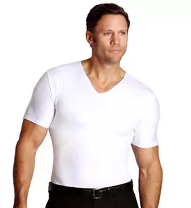 Insta Slim Herren Akt Kompression kurzärmlig V-Ausschnitt Shirt (groß) - Bild 1 von 1