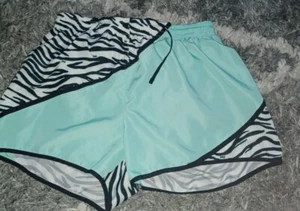 VS pink  nylon sport shorts small seafoam/zebra logo - Picture 1 of 4