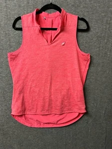 Under Armour Top Women’s Large Sleeveless Pink Hear Gear Golf Loose Casual - Picture 1 of 10