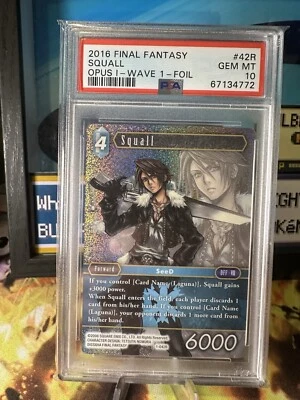 2016 Final Fantasy TCG Opus I Wave 1 Squall Foil 1-042R PSA 10 Gem Mint - Image 1 of 2