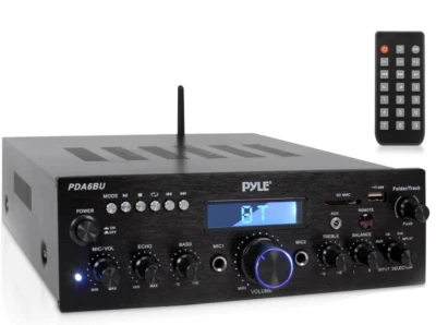 Pyle PDA6BU.7 200W Compact Wireless Bluetooth Stereo Amplifier Receiver - Image 1 of 4