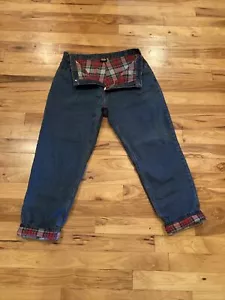 Guide Gear Mom High Jeans Plaid Flannel Lined Denim Work Womens 18 Fits 35 x 31 - Picture 1 of 12