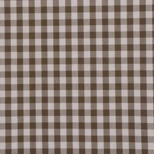 Gingham Check Brown Fabric Woven Curtain Crafts Cushions Upholstery per metre - Picture 1 of 5