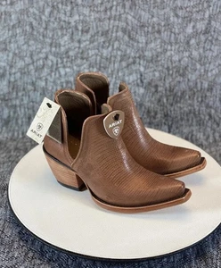 Stivali Ariat Dixon stivaletti da cowboy taglia 6 B marrone stampa lucertola - Foto 1 di 9