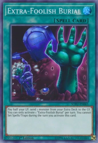 Extra-Foolish Burial - SOFU-EN065 - Super Rare - 1st Edition Near Mint Yugioh! C - Image 1 of 1