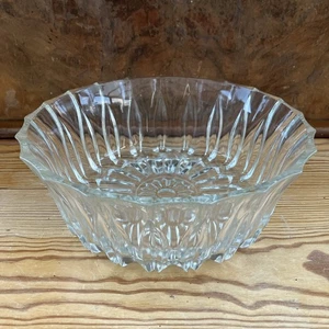 Vintage große Bleikristall klar geschliffenes Glas Trifle Obstschale 8" / 20cm Durchmesser - Bild 1 von 5