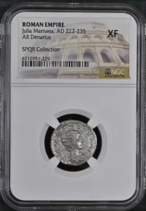 222-235 AD Roman Empire AD AR Denarius Julia Mamaea NGC  XF  - Picture 1 of 2