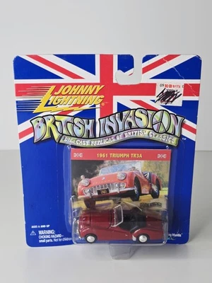 Johnny Lightning - British Invasion - 1961 Triumph TR3A Red - 1:64 Diecast - Image 1 of 4