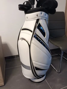 ■■■ GOLF TOUR BAG MEDIUM SIZE SCHWARZ WEISS KUNSTLEDER NEUWERTIG ANSEHEN ■■■ - Bild 1 von 6