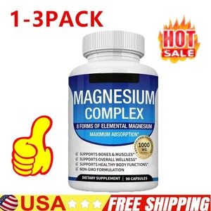 1-3X Complejo de Magnesio 1000 mg - 8 Formas de Magnesio Elemental - 90 Cápsulas - Imagen 1 de 14