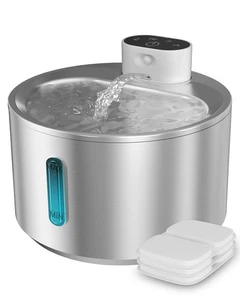 Wireless Cat Water Fountain Stainless Steel, 140oz/4L Cat Drinking Fountain L... - Bild 1 von 8