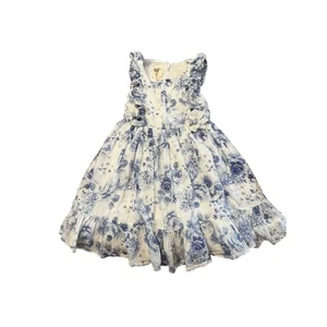 LAURA ASHLEY LONDON Girls Blue and White Floral Dress in Size 5 - Picture 1 of 8