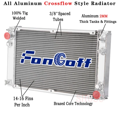 Radiador de aluminio con núcleo de 3 filas para 1983-1988 Porsche 944 2,5 L 2,7 L sin turbo AT Foto 1 de 4