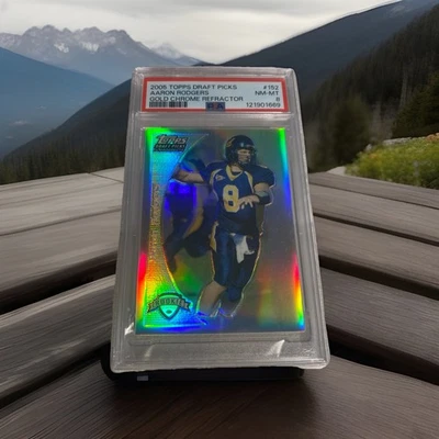 2005 Topps Chrome Gold Refractor Aaron Rodgers /199 PSA 8 - Image 1 of 3