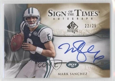 2009 SP Authentic Sign of the Times Gold /25 Mark Sanchez #ST-MA Rookie Auto RC - Image 1 of 2