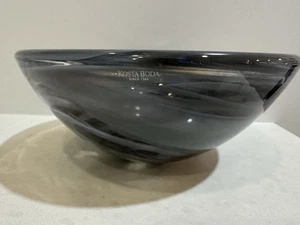 KOSTA BODA Sweden ATOLL Grey Swirl Large BOWL 22cm W ~ Sticker ~ Anna Ehrner - Bild 1 von 18