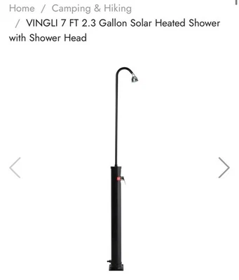VINGLI 7 FT 2,3 galones ducha solar térmica con cabezal de ducha Foto 1 de 4