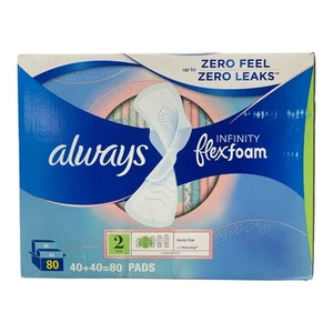 Always Infinity FlexFoam Heavy Flow Maxi-Pads with Flex Wings, Size 2, 80 Count - Picture 1 of 2