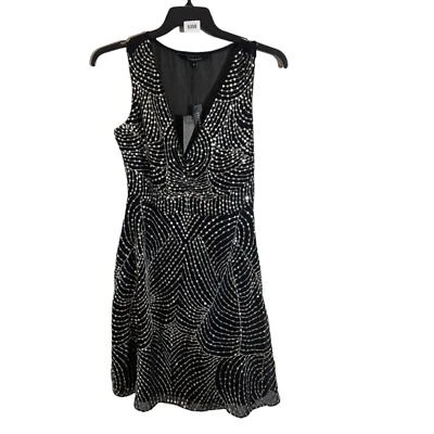 Vestido Negro Walter Baker Nightout Effy Lentejuelas Mixto Media Fiesta Talla 6 Nuevo con Etiquetas Foto 1 de 4