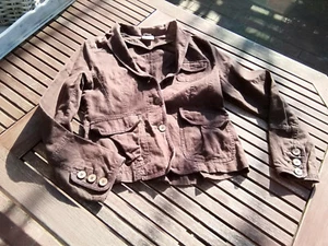 Colours of the World Leinen Blazer Jacke dunkel braun Taschen tailliert S 36/38 - Bild 1 von 6