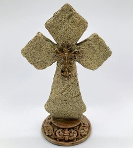 Resin Stone Cross 6" Decorative Collectable Don Mechanic Enterprises 80586 NWT - Picture 1 of 5