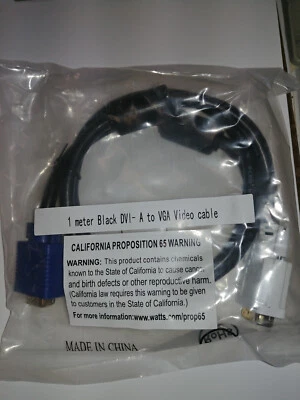 Heavy Duty video cable DVI-A male to VGA male with ferrite filter - Image 1 of 4