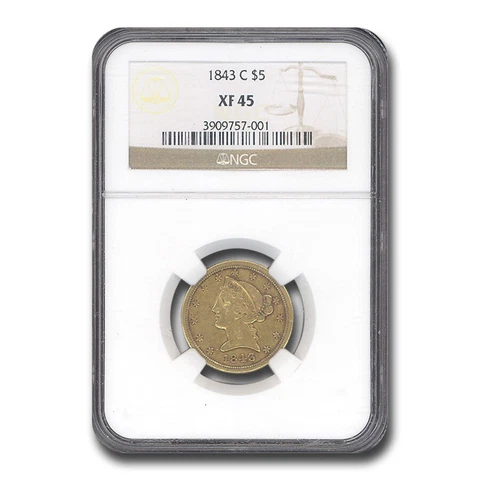 1843-C $5 Liberty Gold Half Eagle XF-45 NGC - SKU#280846 Cover