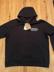 Burberry Men's Black Long Sleeve Allen Logo Pullover Hoodie Sweater Size XXL New - Picture 1 of 9