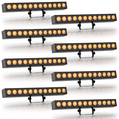 8X 120W 12 LED RGBWA + UV Bühnenbeleuchtung Wall Wash Licht Bar DMX Party Remote - Bild 1 von 4