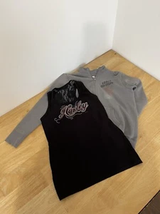 Harley Davidson Women’s Combo Sweatshirt Lace Tank Top size Large - Picture 1 of 15
