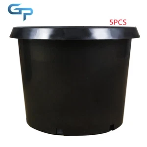 Heavy Duty 5Pcs 25 Gallon New Black Plastic Plant Flower Nursery Pot Nutrition - Picture 1 of 11