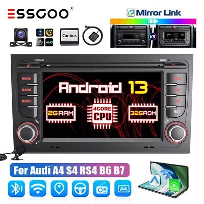 Für Audi A4 S4 RS4 B6 B7 B8 SEAT EXEO Android 13 Autoradio GPS Navi RDS Carplay - Bild 1 von 4