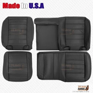 2003 2004 2005 Hummer H2 REAR Driver & Passenger Bottoms-Tops Leather Cover Blk - Picture 1 of 3