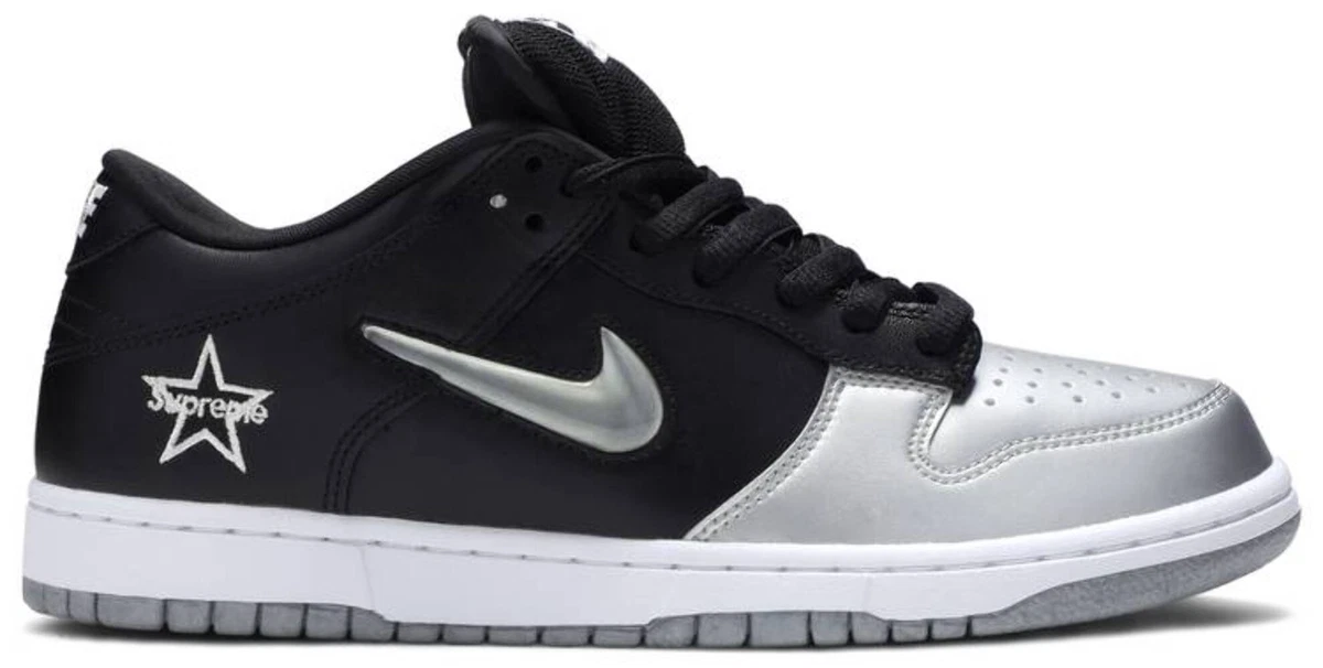 靴 Supreme Nike SB Dunk Low 27.5cm Nike Supreme x Dunk SB QS Low Metallic Silver for Sale