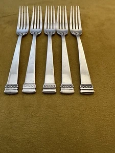 (5) Oneida Stainless Cozumel Teaspoons 18/10 DINNER FORKS - Picture 1 of 14