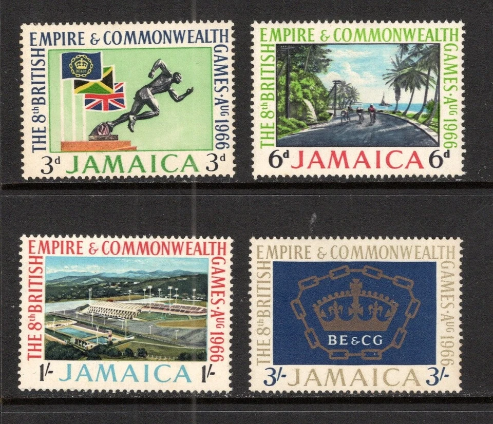 Estampilla de Jamaica Scott #254-257, Juegos de la Commonwealth, Juego de 4, OG, MNH, SCV $1,20 Foto 1 de 1