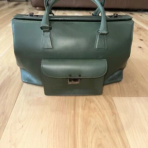 Bolso de Mano VITTORIA NAPOLI Para Mujer Hecho en Italia Cuero Verde - Imagen 1 de 15