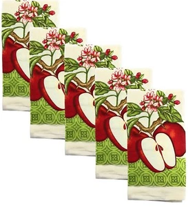 5er Set gleiche Küche bedruckte Frotteetücher (15" x 25") Äpfel & Schmetterling, KC - Bild 1 von 15