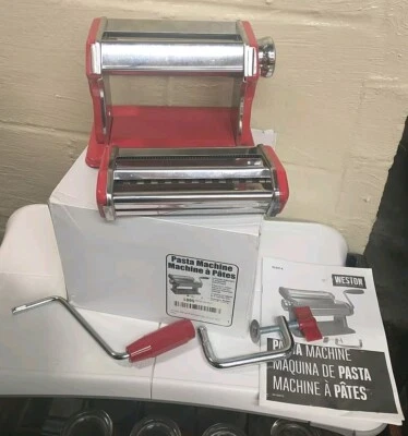 Weston Traditional Manual Style Pasta Machine 6 Inch Tuscan Red - Image 1 of 4