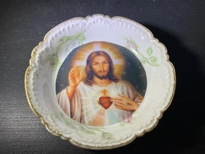 Jesus Christus Keramik Schale CH. Feld Haviland GDA Frankreich 5 cm Durchmesser - Bild 1 von 5
